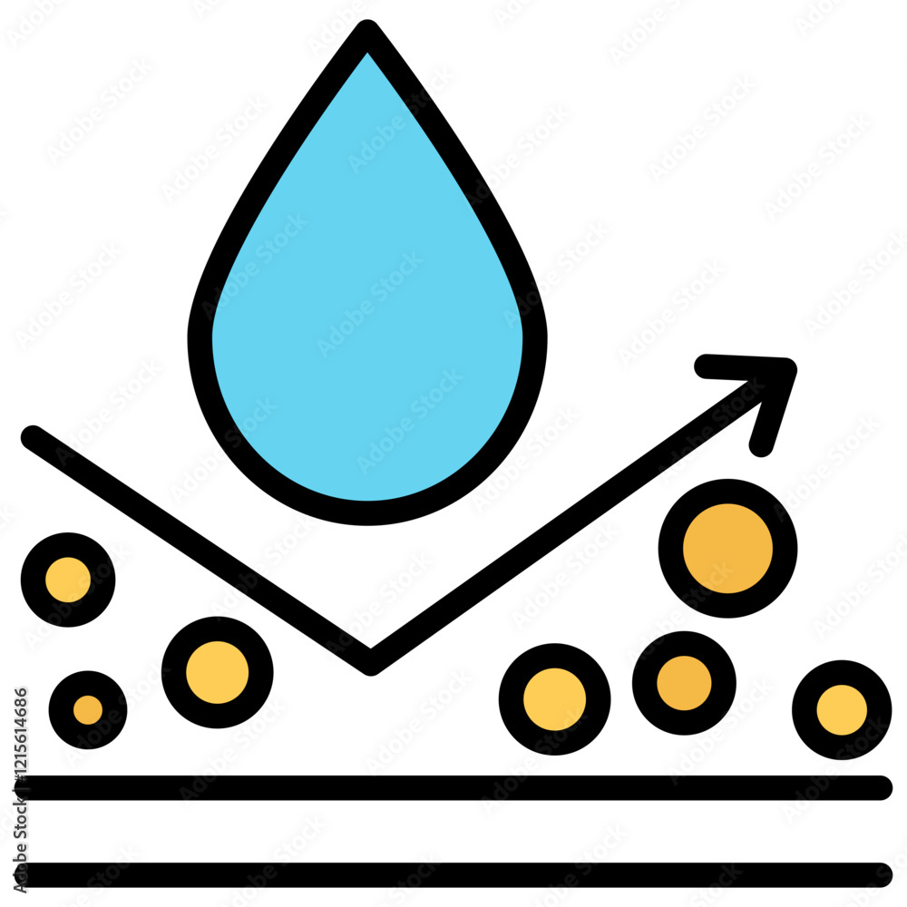 Hydrophobic Interaction Outline Color Icon Hydrophobic Interaction Outline Color Icon