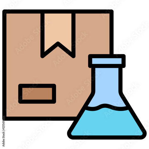 Chemical Product Outline Color Icon