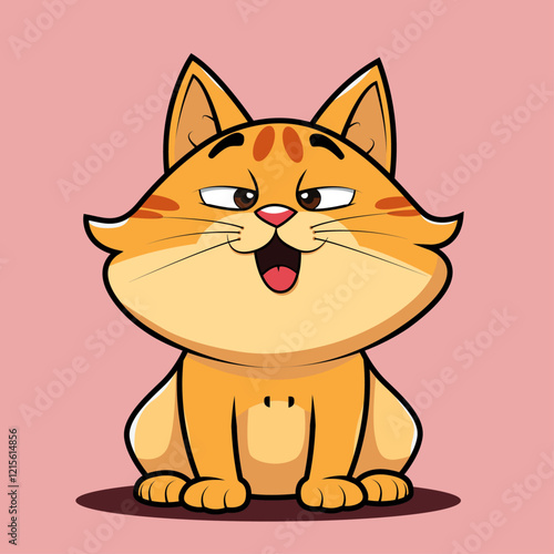 orange cat vector clip art