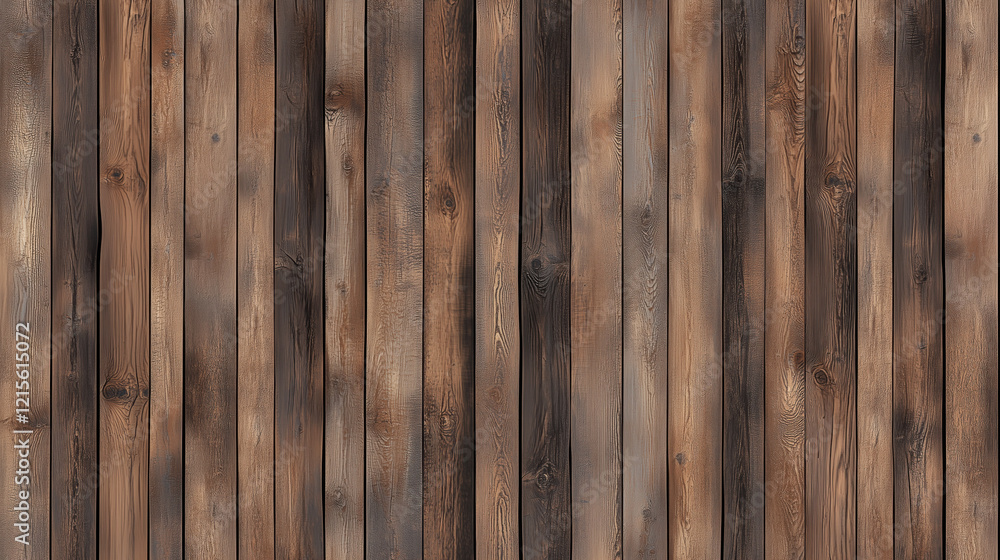 Fototapeta premium Rough-Cut Oak Wood Texture with Uneven Surfaces, Pronounced Knots, and Dark Brown Tones for a Solid Rugged Rustic Look in Vintage-Inspired Designs