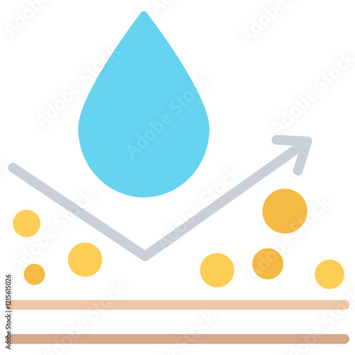 Hydrophobic Interaction Flat Icon