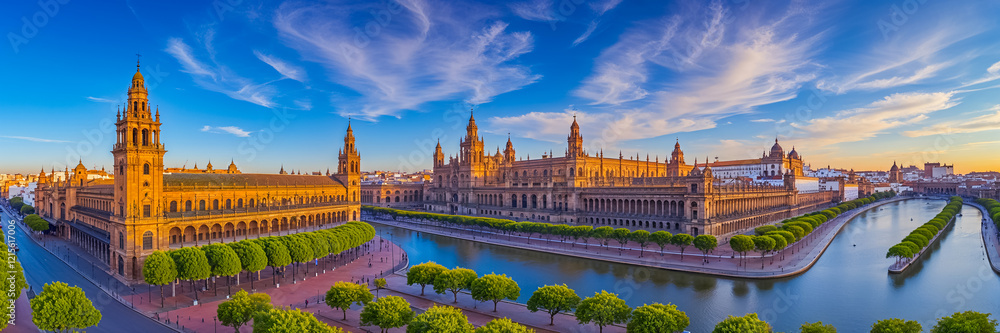 Fototapeta premium stunning panorama of Seville Spain, sunny summer day