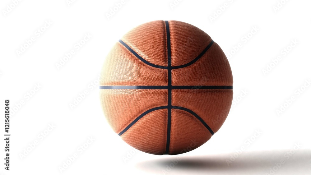 Fototapeta premium Basketball isolated on white background. Standard orange basket ball. Perfect for sports advertising