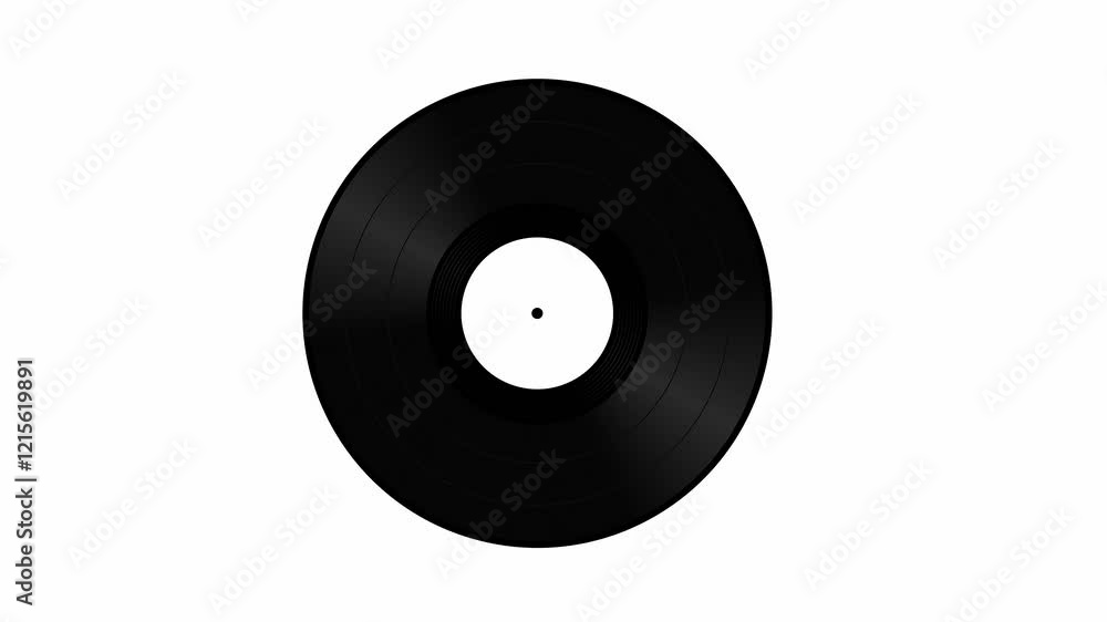 Vinyl record spinning, animation. Isolated on white background Vinyl record spinning, animation. Isolated on white background