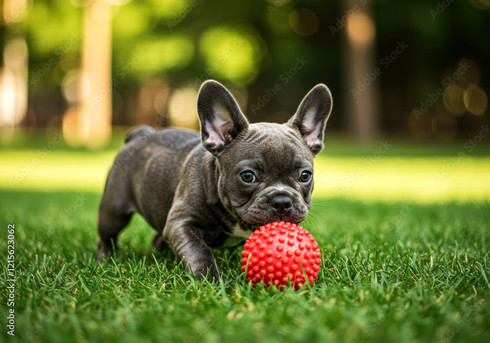 Adorable French Bulldog puppy playing Adorable French Bulldog puppy playing