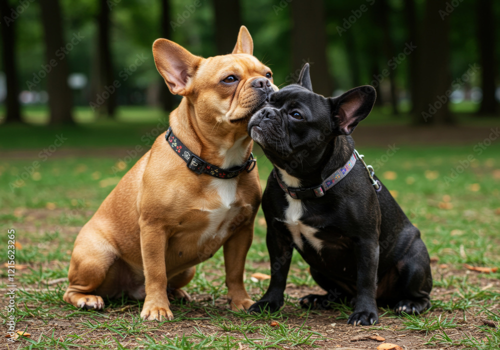 Fototapeta premium French Bulldog and its friend