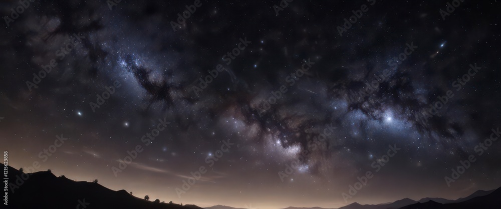 Fototapeta premium Deep space galaxy stars twinkling in the dark sky at night, universe, nightsky, space