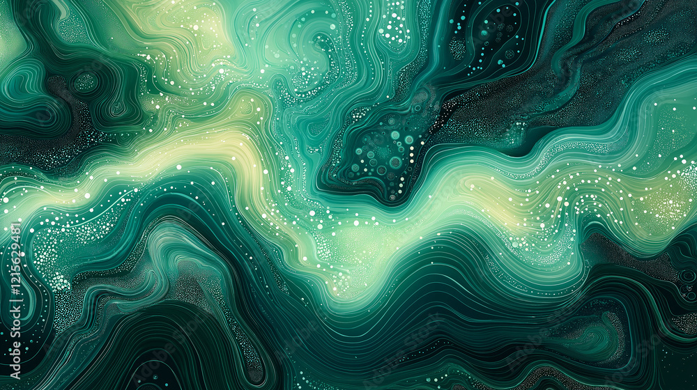 Obraz premium Swirling Green Abstract Background
