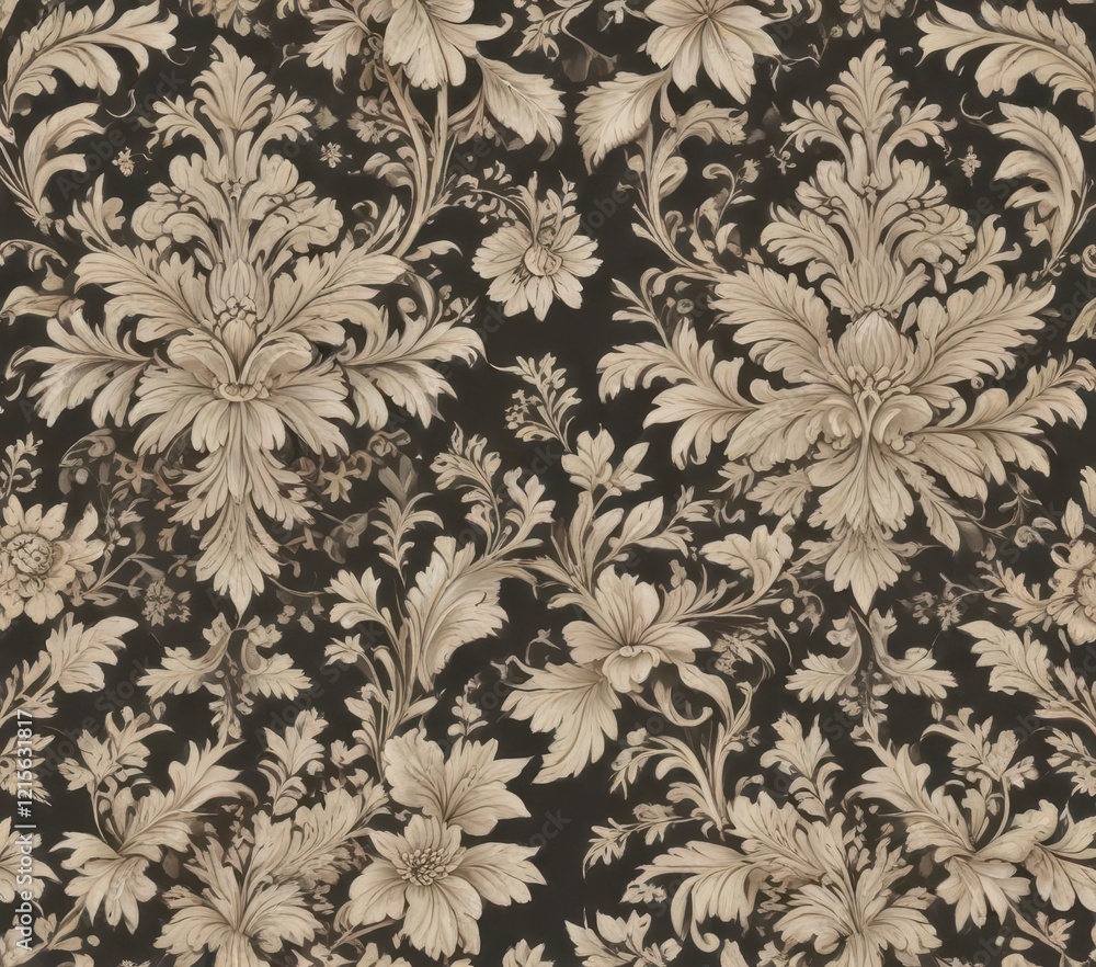 Seamless floral damask pattern with organic botanical elements and subtle texture , elegant designs, abstract floral, vintage style Seamless floral damask pattern with organic botanical elements and subtle texture , elegant designs, abstract floral, vintage style