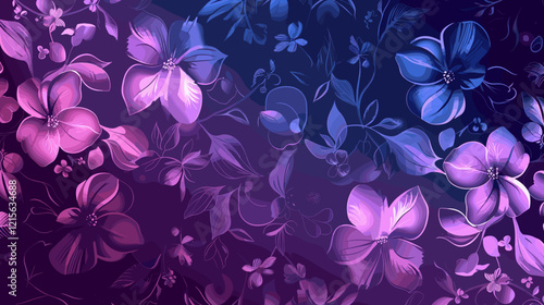 Vibrant Purple Floral Background for Creative Design Projects