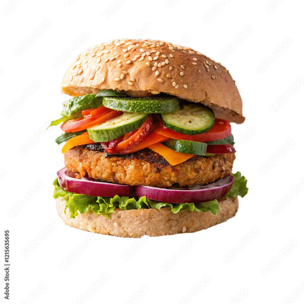 Veggie Burger on transparent background. Veggie Burger on transparent background.