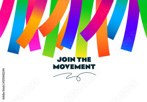 Abstract Background with Color Ribbons. Vector Gradient Dynamic Lines Isolated on White. Party and Carnival Decoration Illustration
