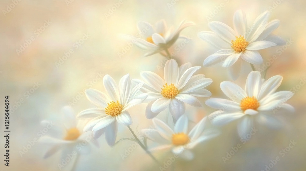 A captivating image of a cluster of daisies with bright white petals and a sunny yellow center, highlighting their simple and cheerful beauty. A captivating image of a cluster of daisies with bright white petals and a sunny yellow center, highlighting their simple and cheerful beauty.