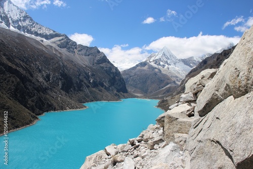 Image from the trekking experience to Paron Lake at Huascaran National Park, Cordillera Blanca Range in Ancash, Peru.