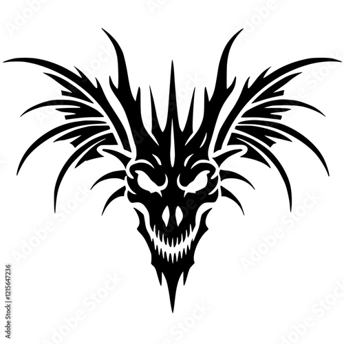 Dragon skull silhouette