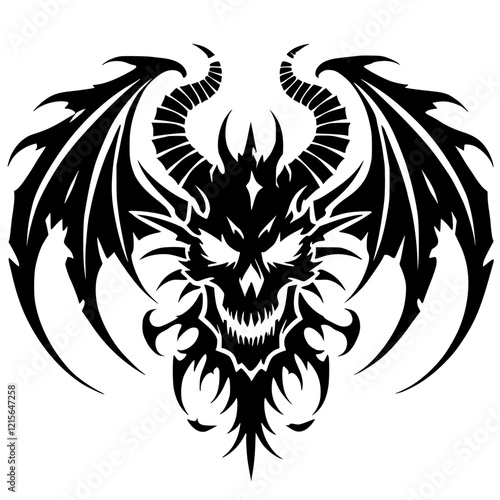 Dragon skull silhouette