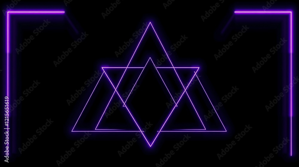 Futuristic digital artwork featuring geometric triangular facets with sleek black surfaces and vibrant purple neon lines, creating depth, dimension, and dynamic contrast. Futuristic digital artwork featuring geometric triangular facets with sleek black surfaces and vibrant purple neon lines, creating depth, dimension, and dynamic contrast.