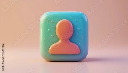 Claymorphism 3D Profile Picture Illustration with Glossy Finish and Bright Pastel Color