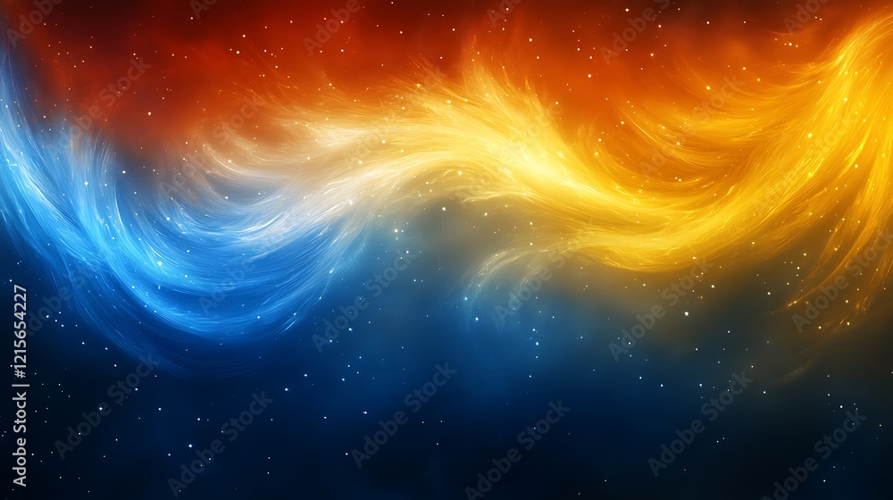 Obraz premium A minimalist artwork featuring softly glowing lines intersecting against a gradient backdrop.