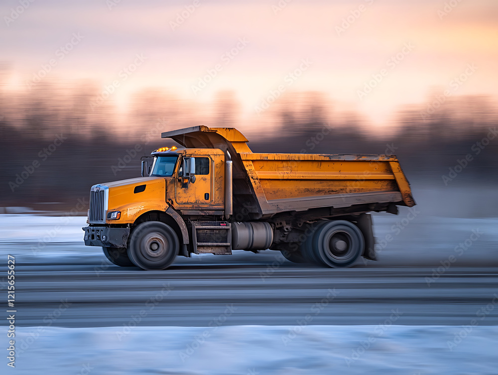 The movement of trucks at high speed The movement of trucks at high speed