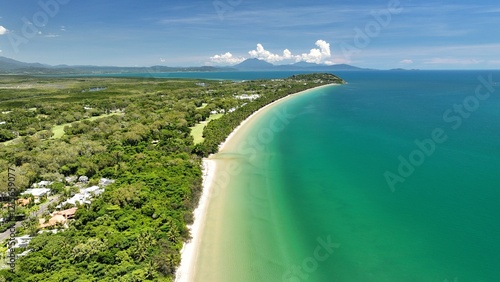 Fotografie Beach coastal tropical drone aerial Port Douglas