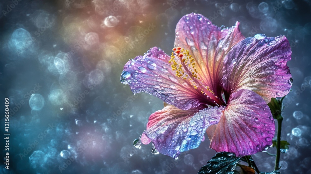 Hibiscus Flower Dew Drops Macro Photography Hibiscus Flower Dew Drops Macro Photography
