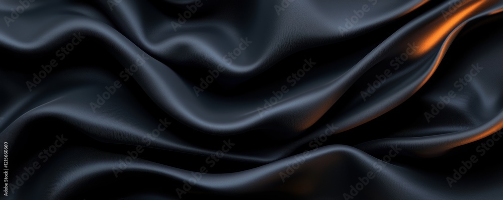 Prom night style fashion concept. A smooth wave of dark fabric with subtle highlights, showcasing rich texture and depth. Prom night style fashion concept. A smooth wave of dark fabric with subtle highlights, showcasing rich texture and depth.