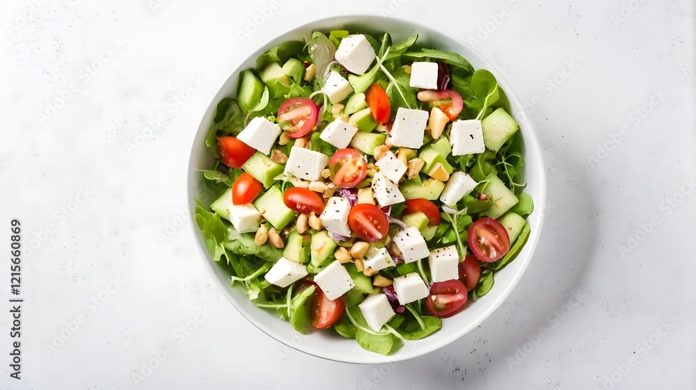 Feta Cheese and Vegetable Salad with Nuts Feta Cheese and Vegetable Salad with Nuts