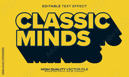 Retro classic text effect, editable text effect and vintage 3d font style bold shadow oldschool poster design