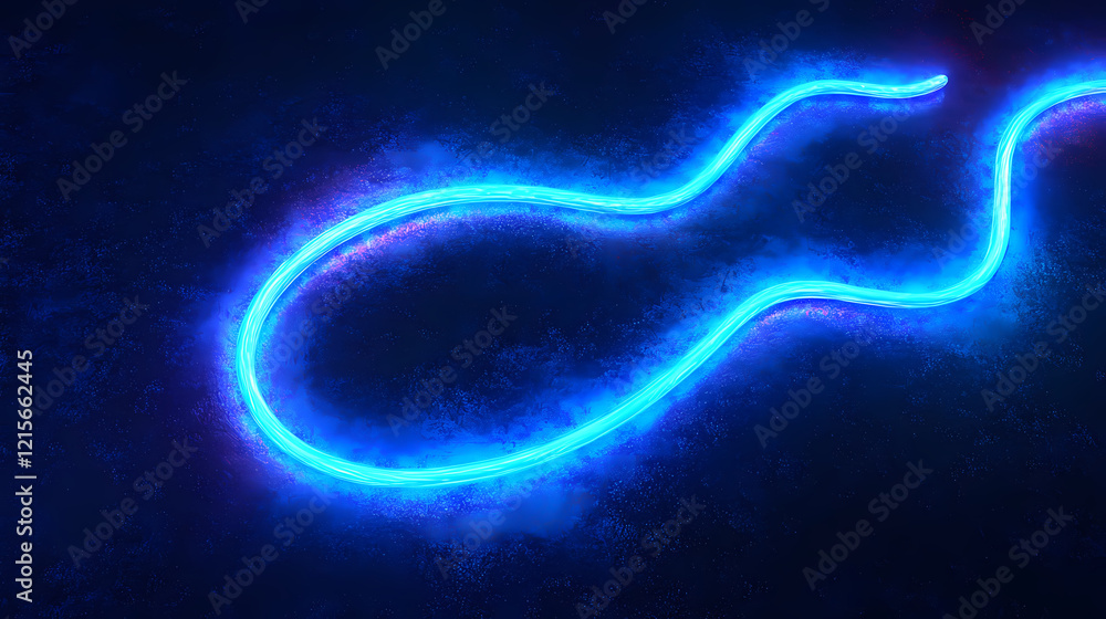 Glowing neon paths. abstract blue neon lines curve across a dark surface symbolizing a journey or path to the future. Luminous Path. Illustration Glowing neon paths. abstract blue neon lines curve across a dark surface symbolizing a journey or path to the future. Luminous Path. Illustration