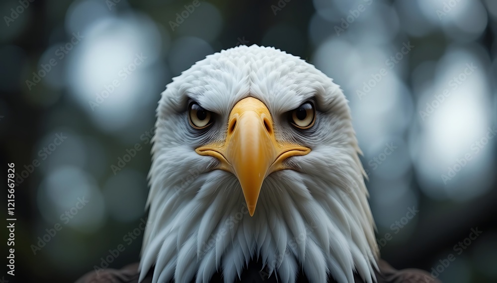 Close-Up of a Bald Eagle Displaying Piercing Eyes and Majestic Features. generative AI Close-Up of a Bald Eagle Displaying Piercing Eyes and Majestic Features. generative AI
