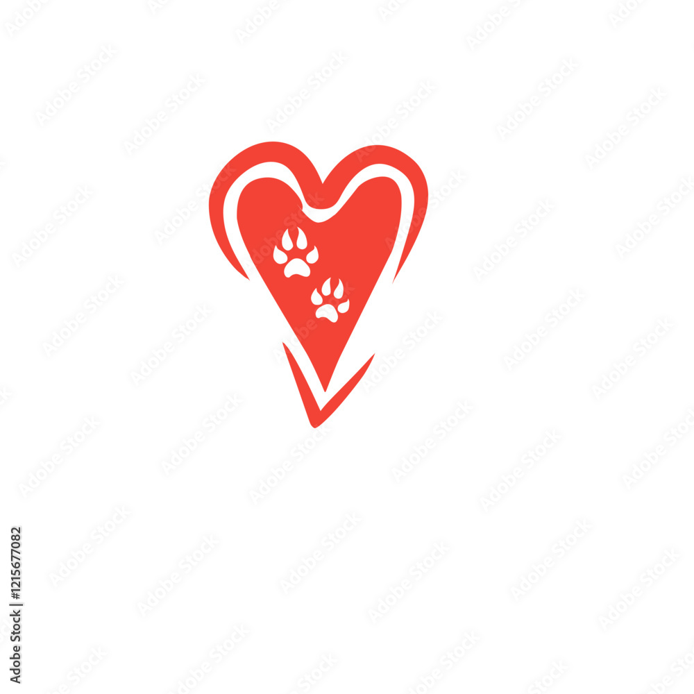 heart footprint vector