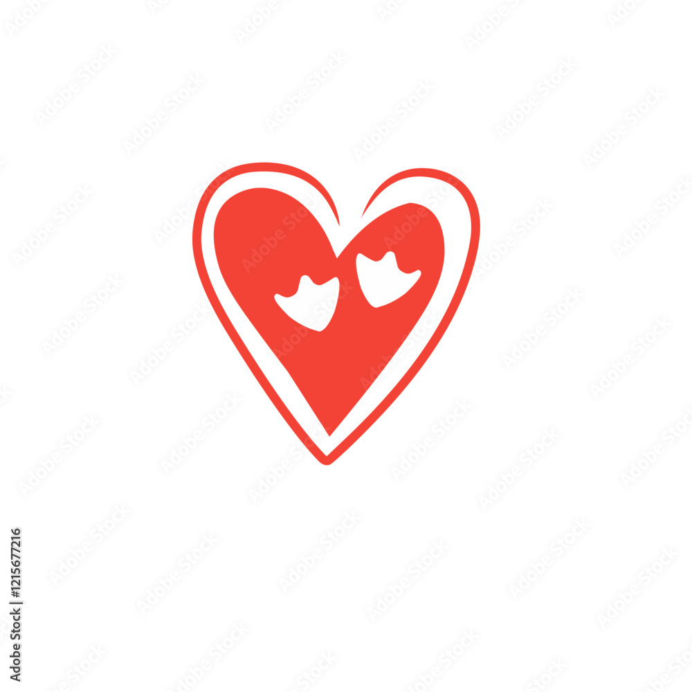 heart footprint vector