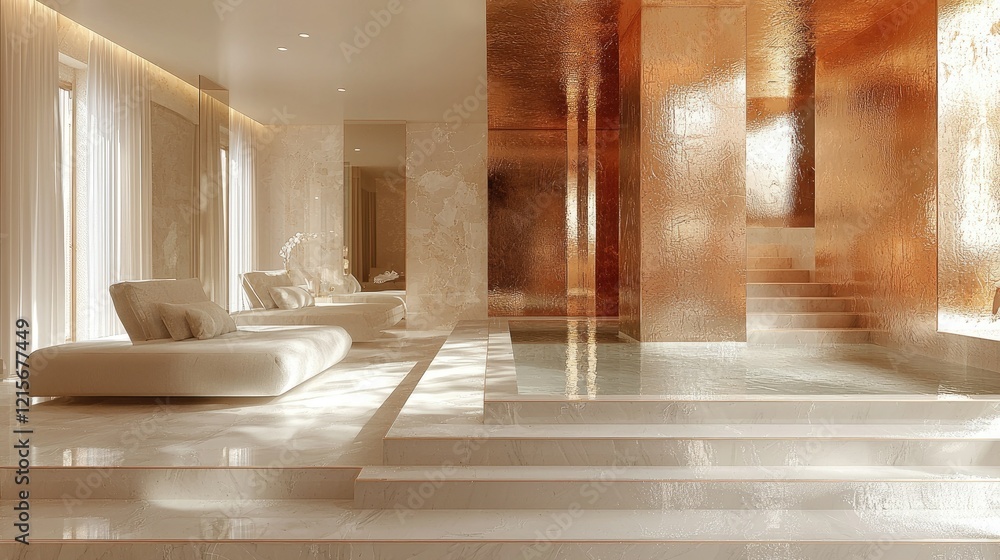Obraz premium Luxurious Spa Interior Design with Water Feature