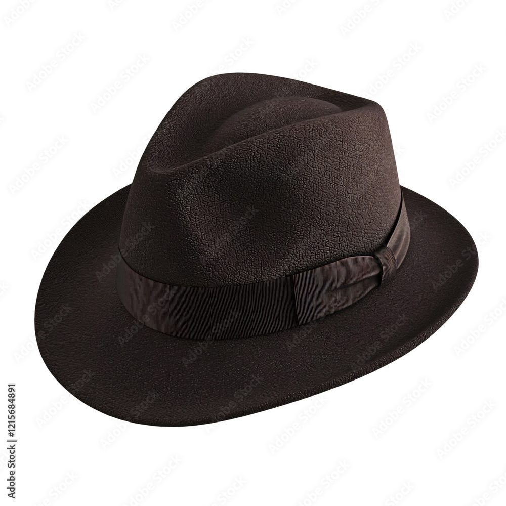 A stylish brown fedora hat with a ribbon band, suitable for formal or casual occasions. A stylish brown fedora hat with a ribbon band, suitable for formal or casual occasions.