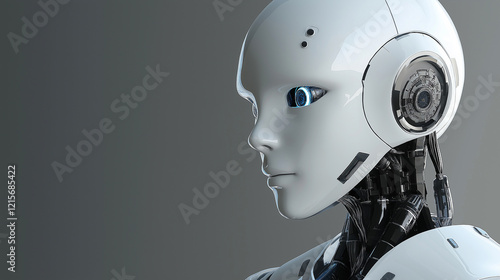 Thoughtful Humanoid Robot photo