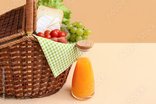 Wicker basket with tasty fo...