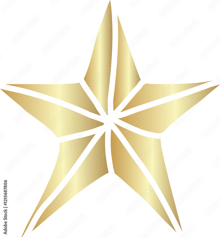 Obraz premium Set of golden stars in doodle style