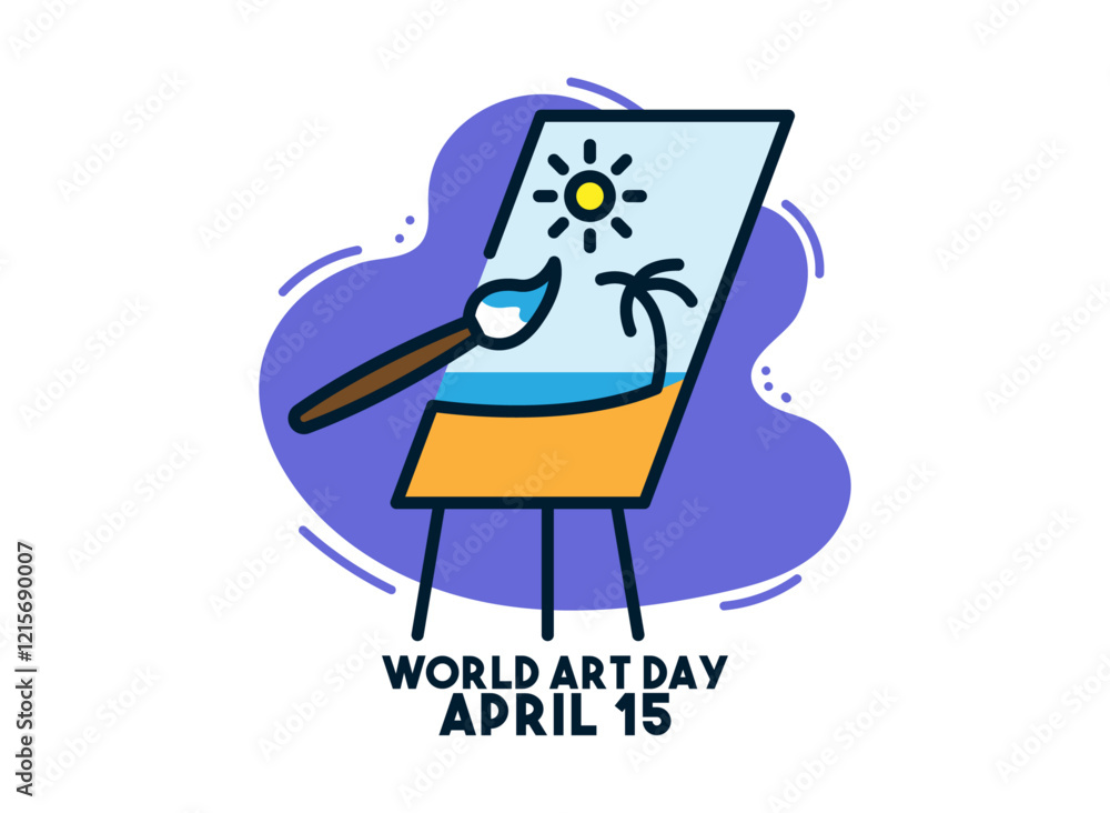 Fototapeta premium World Art Day. April 15. Poster, banner, card, background.