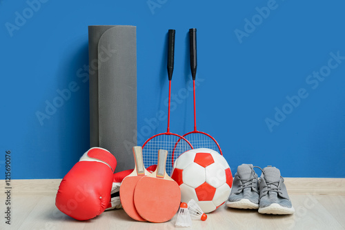 Sneakers, yoga mat, ping po...