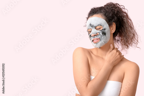 Young woman with bubble fac...