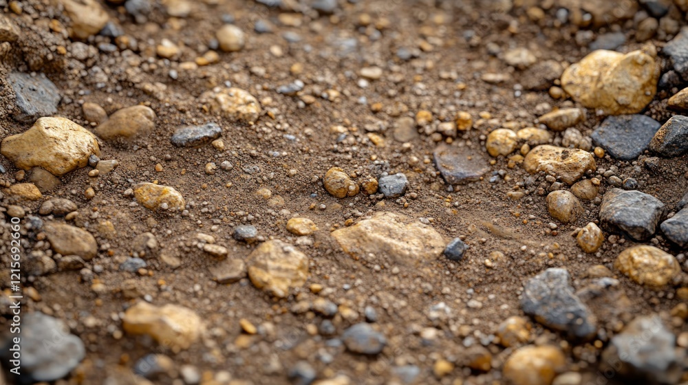 Gravel texture, soil, outdoors, blurred background, construction Gravel texture, soil, outdoors, blurred background, construction