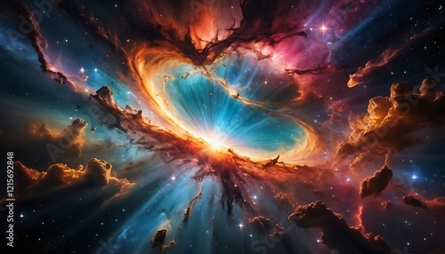 Celestial Nebula Cosmic Burst Radiant Light Show
