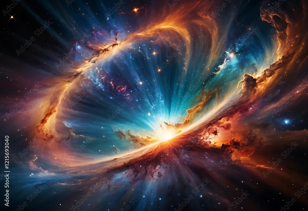 Obraz premium Cosmic Nebula Explosion Stellar Burst Celestial Wonder