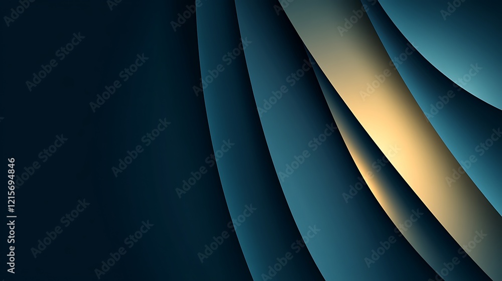 Abstract Dark Blue and Gold Curving Layers Design Abstract Dark Blue and Gold Curving Layers Design