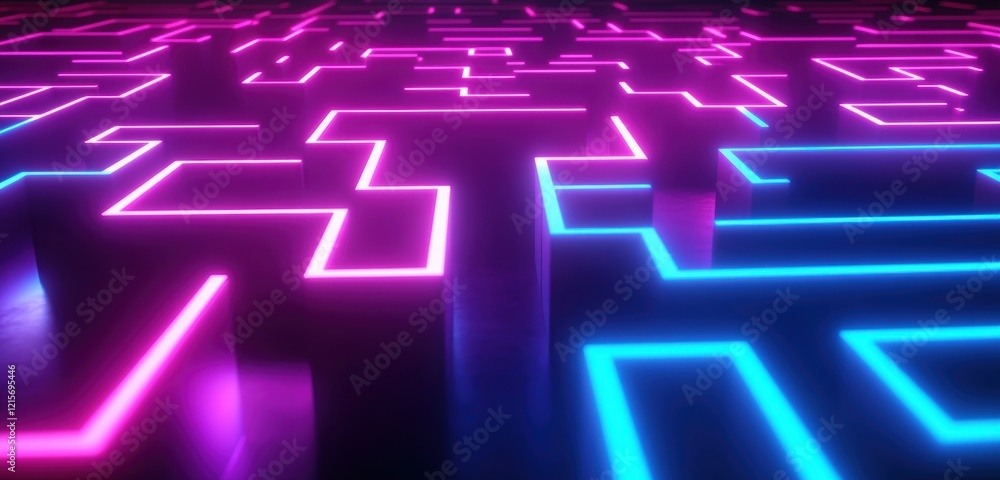 Abstract Technology Maze with Circuit Pattern and Digital Design in Blue Abstract Technology Maze with Circuit Pattern and Digital Design in Blue