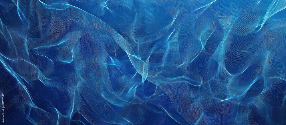 Fototapeta premium Abstract Blue Wave: A Serene Symphony of Light and Color