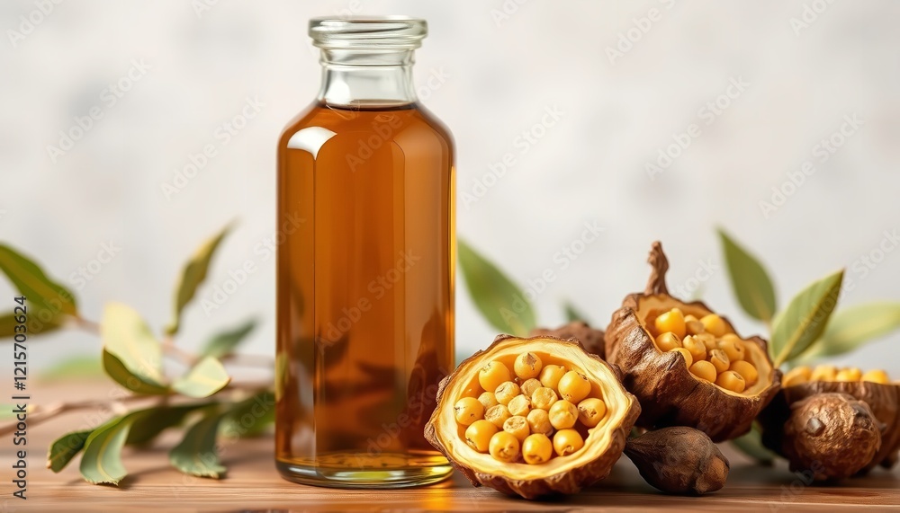 Natural Golden Jojoba Oil Bottle with Seeds and Leaves Organic Product Beauty Wellness Spa Treatment Aromatic Therapy Healthy Lifestyle Essential Oil Natural Golden Jojoba Oil Bottle with Seeds and Leaves Organic Product Beauty Wellness Spa Treatment Aromatic Therapy Healthy Lifestyle Essential Oil
