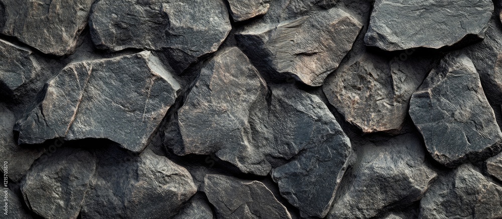Textured dark stone wall background with irregularly shaped rocks and copy space for graphic design use Textured dark stone wall background with irregularly shaped rocks and copy space for graphic design use