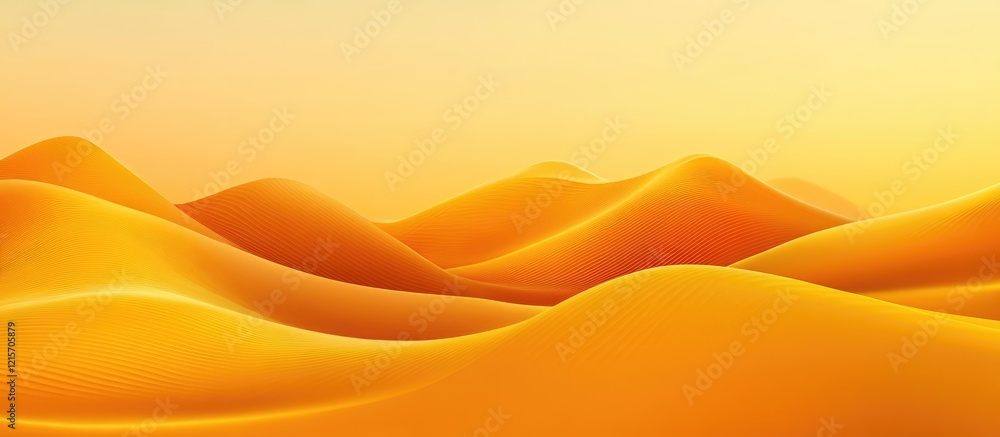 Abstract golden sand dunes landscape with soft curves and hills under warm gradient sky, ideal for backgrounds Copy Space Abstract golden sand dunes landscape with soft curves and hills under warm gradient sky, ideal for backgrounds Copy Space